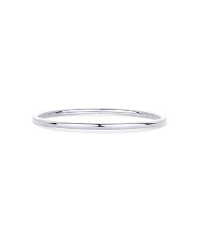 PAVOI Waterproof Bangle Bracelet for Women | 14K Gold Plated Classic Lightweight Stacking Stainless Steel Bracelet | Single & 2-Pack Bangles - color: White Gold, size: Medium/Large, style: 2-Pack Bracelets