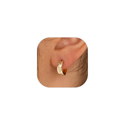 LLWOM Vintage Earrings,14k Gold Plated Gold Pearl,Moon, Star,Flower Earrings Hypoallergenic Lightweight Hoops Gifts - style: Flower Earrings