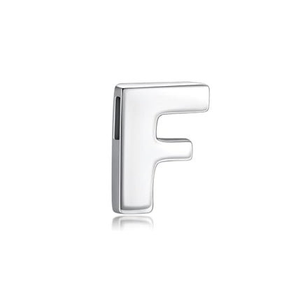CANDYFANCY Initial Pendant 925 Sterling Silver Letters Personalized Alphabet Pendant Fit 1mm Box Chain - color: Alphabet F Pendant