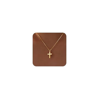 Poxtex Cross Necklace for Women Teen Girls, Dainty 14K Gold Silver Plated Cross Choker Jewelry Non Tarnish Waterproof Cute Simple Small Necklace Christian Baptism Religious Faith Jewelry Gifts - color: 03 Gold Cross Necklace