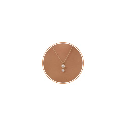 Pearl Necklace for Women- 14K Gold-plated/White Gold-plated Dainty Pearl Necklace for Women - color: Gold CZ pearl 373