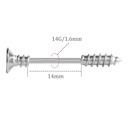 14G Wrench Barbell Nipple Ring 316L Anchor and Rudder Nipple Barbell Screw Nipple Rings Body Piercing Jewelry for Women Men - color: Silver：Screw
