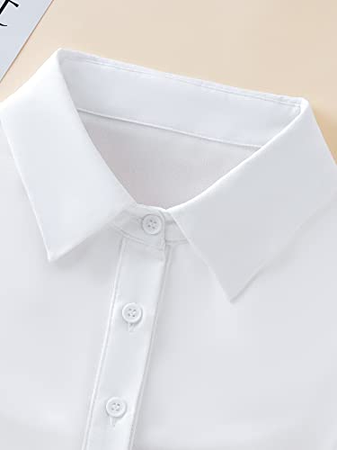 Verdusa Women's Fake Collar Detachable Dickey Collar Half Shirts Blouse - color: White