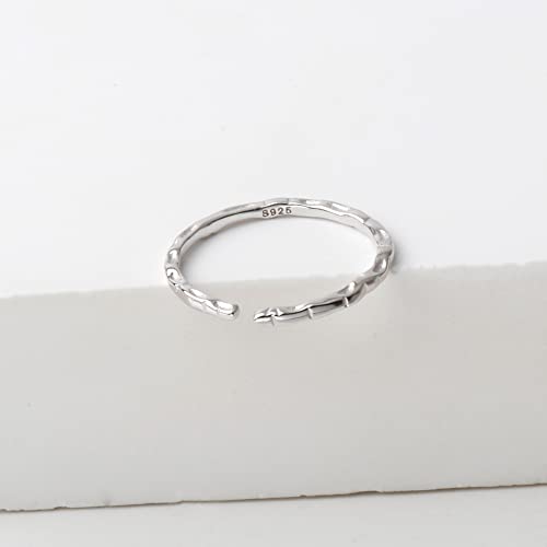 Kakikaki 925 Sterling Silver Hammered Textured Thin Small Open Toe Ring | Adjustable