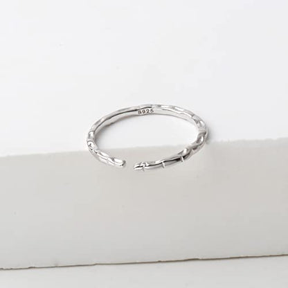 Kakikaki 925 Sterling Silver Hammered Textured Thin Small Open Toe Ring | Adjustable