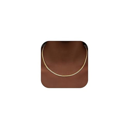 WomenGifts Cuban Link Chain Necklace for Women, Waterproof 14k Gold Silver Plated Chain Choker, Non Tarnish Stainless Steel Jewelry, 3.5/5/6/8/11mm,14/16/18 Inch Thin&Chunky&Thick - color: Gold, style: 3.5MM-16"