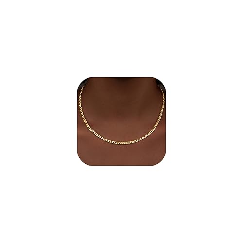 WomenGifts Cuban Link Chain Necklace for Women, Waterproof 14k Gold Silver Plated Chain Choker, Non Tarnish Stainless Steel Jewelry, 3.5/5/6/8/11mm,14/16/18 Inch Thin&Chunky&Thick - color: Gold, style: 3.5MM-16"