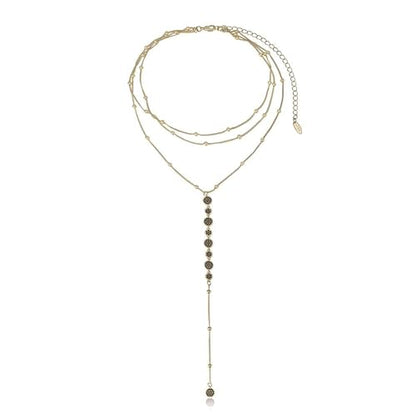 Ettika Lariat Necklace for Women. Gold Drop Necklace, Necklaces for Women. 18K Gold or Rhodium Plated Chain. Trendy Jewelry - color: N1169 Black/Gold