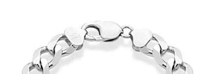 Miabella 925 Sterling Silver Italian 11mm Solid Diamond-Cut Figaro Link Chain Bracelet for Men Made in Italy - style: Length 8 Inches (Small)