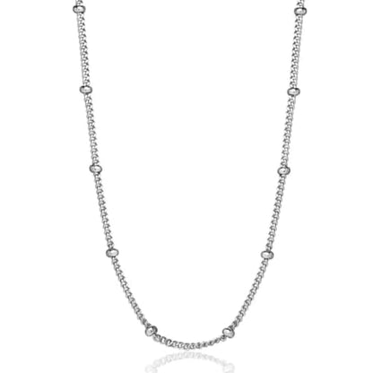 Adabele 304 Surgical Stainless Steel Satellite Bead Station Chain Necklace Cable/Curb 18 20 22 Inch Non Tarnish Waterproof Women Jewelry - size: 22 Inch - 10pcs, style: 1.4mm curb chain