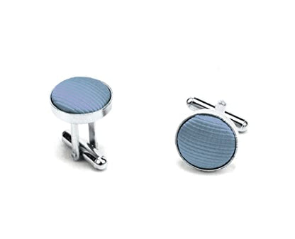 GUSLESON 3.15"（8cm） Solid Color Necktie and Pocket Square Cufflinks Sets For Men + Gift Box - color: Dusty Blue
