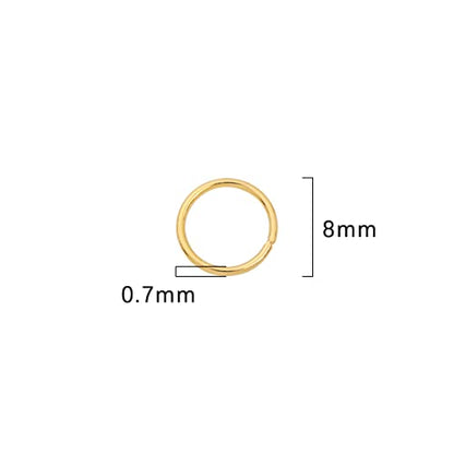 BEADIA 18K Gold Plated Jump Rings Non Tarnish 8mm 300pcs for Jewelry Making Findings - color: Gold, size: 0.7x8mm