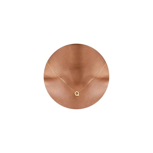Gold Initial Necklace for Women - Dainty Letter Pendant Necklaces, Adjustable 18+3 Inch Chain, Personalized Gift Trendy Jewelry for Mom, Daughter, Wife (Choose Letter A-Z) - color: Q