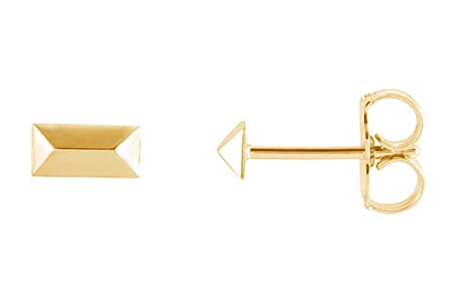 AFFY 14K Gold Plated 925 Sterling Silver Plain Minimalist dainty Stud Earrings Jewelry For Her Women Birthday Gift - color: Geometric