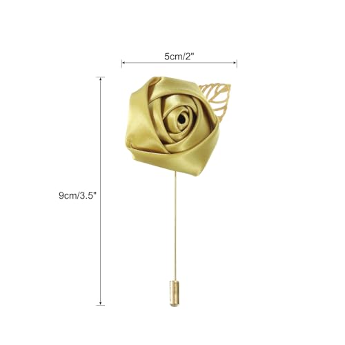 MECCANIXITY Groom Boutonnieres Rose Boutonnieres Pins for Wedding - color: Gold
