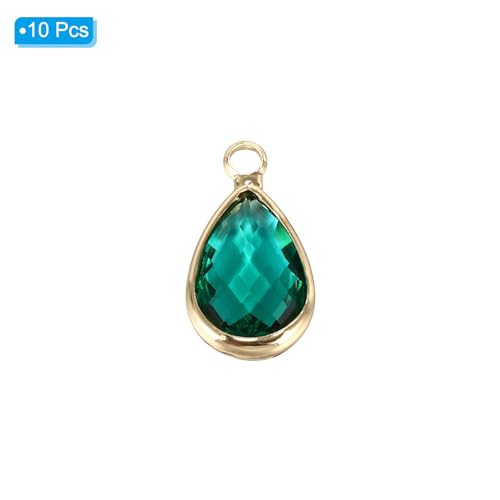PATIKIL Birthstone Charm Beads Drop Pendant, Handmade Birthstone for Personalized Earrings Bracelet Necklace - color: Green, size: 0.63" x 0.31"