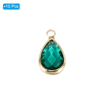 PATIKIL Birthstone Charm Beads Drop Pendant, Handmade Birthstone for Personalized Earrings Bracelet Necklace - color: Green, size: 0.63" x 0.31"