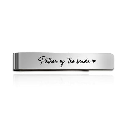 Father of The Bride Gifts from Daughter Stainless Steel Tie Clip Pin Bar Clips for Men Dad Wedding Gift from Bride Unique Father Daughter Gifts for Daddy Father Stepdad Bonus Dad Gift from Daughter