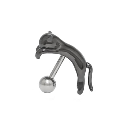 RIN 16G Cat Body Piercing Ball End Cartilage Jewelry Surgical Stainless Steel 1PC for Vertical Helix Ear Lobe Women Men - color: Black, 16G/A
