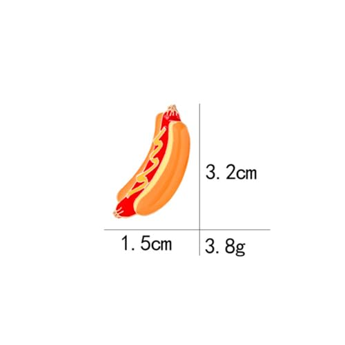 Hot Dog Cartoon Enamel Pins Brooch Creative Brooch Lapel Pin Badge Cute Metal Brooch Pins Accessories Decoration for Girls Boys Women Clothes Backpacks Decor - size: 1Piece