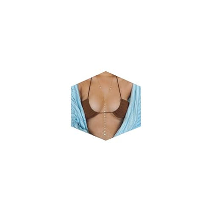 Gold Plated Body Chain for Women, Layered Bikini Waist Chain | Sexy Rhinestone Body Jewelry, Chest Belly Chain, Adjustable Fit, Crossover Design, Summer Beach Parties and Vacations - color: Gold4