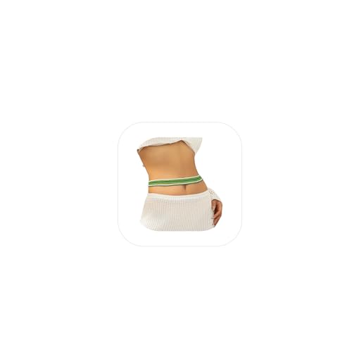 8Pcs Colorful Beads Waist Chain Sets Summer Beach Multi-layered Beaded Belly Chain Sexy Bikini Elastic Adjustable Waist Body Chain Beads Body Accessories Jewelry for Women - style: Green