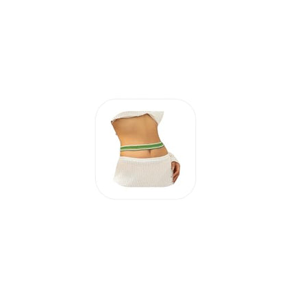 8Pcs Colorful Beads Waist Chain Sets Summer Beach Multi-layered Beaded Belly Chain Sexy Bikini Elastic Adjustable Waist Body Chain Beads Body Accessories Jewelry for Women - style: Green