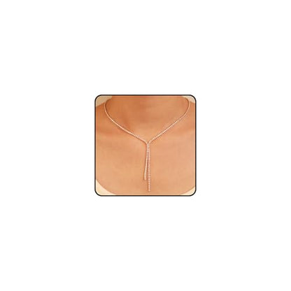 2 PCs Gold Plated Necklace Set for Women - Non Tarnish Jewelry Gift with Fashion Design - style: Tennis Necklaces 1