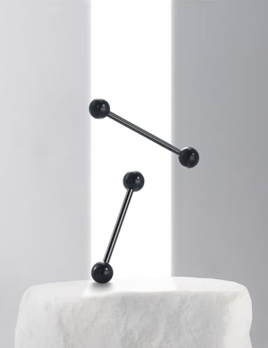 16G 14G 12G Black Nipple Piercings Tongue Rings Externally/Internally Threaded Hypoallergenic 316L Surgical Steel Nipple Tongue Barbell Piercing Jewelry for Women Men 12mm 14mm 16mm 19mm 22mm - color: 14G/Externally Threaded/12mm-22mm Bars/5mm Balls
