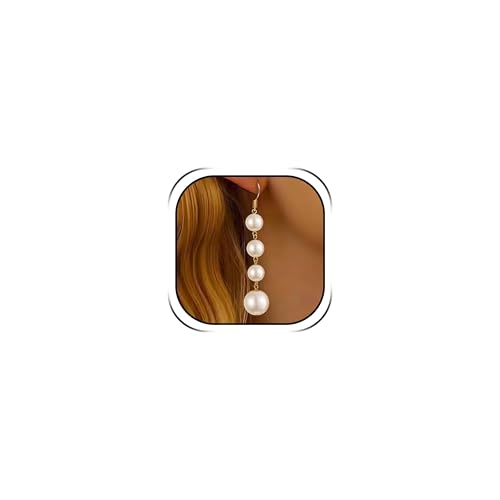 Pearl Drop Earrings for Women Trendy Long Pearl Wedding Earrings for Brides Statement Earring for Women Daily Party Dress Accessories - color: E2
