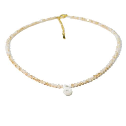 Tanyoyo Initial Necklaces for Women - Trendy Beaded Choker Necklace for Women, Handmade Letter Choker Necklace Jewelry for Women - style: S