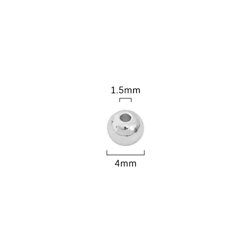 Platinum Plated Round Spacer Beads 4mm 100pcs for Jewelry Making Findings Non Tarnish - color: Platinum, size: 4mm