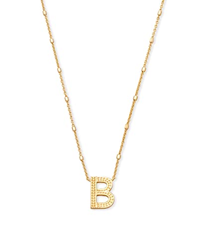 Kendra Scott Letters A-Z Pendant Necklace for Women, Fashion Jewelry, 14k Gold-Plated Brass - color: Letter B