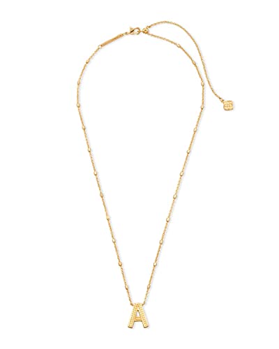 Kendra Scott Letters A-Z Pendant Necklace for Women, Fashion Jewelry, 14k Gold-Plated Brass - color: Letter A