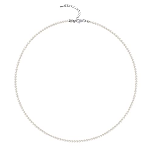 BABEYOND Round Imitation Pearl Necklace Wedding Pearl Necklace for Brides - color: White, size: 2.5mm