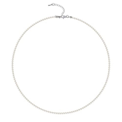 BABEYOND Round Imitation Pearl Necklace Wedding Pearl Necklace for Brides - color: White, size: 2.5mm