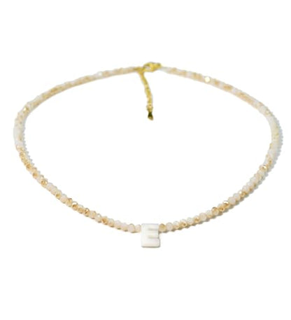 Tanyoyo Initial Necklaces for Women - Trendy Beaded Choker Necklace for Women, Handmade Letter Choker Necklace Jewelry for Women - style: E