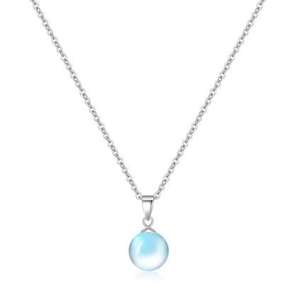Natural Jade Necklace for Women Sterling Silver Adjustable Handmade Green Jade Pendant Necklaces Healing Crystal Necklace Good Luck Gift for Her - style: Moonstone Necklace