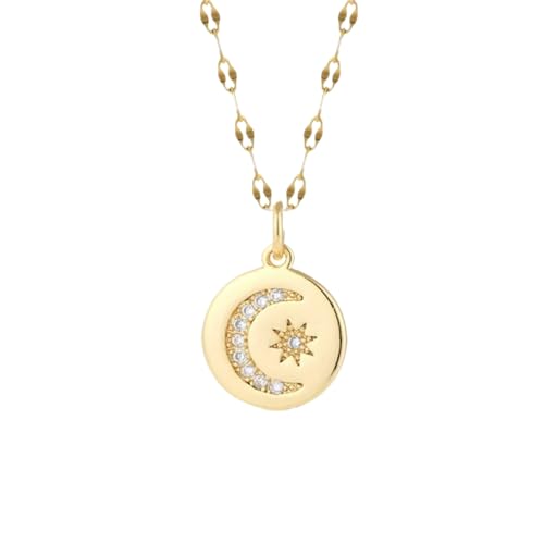 925 Sterling Silver Sun and Moon Necklace Pendant Star Necklace Set Sun moon pendant necklace twitches necklace sun and moon Necklaces and Cloud Sun and Moon Jewelry for Women, - color: NK008G2AC210001G4