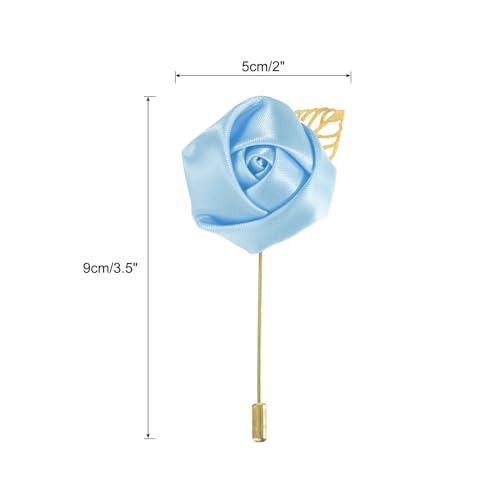 MECCANIXITY Groom Boutonnieres Rose Boutonnieres Pins for Wedding - color: Light Blue