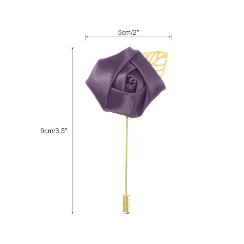 MECCANIXITY Groom Boutonnieres Rose Boutonnieres Pins for Wedding - color: Purple