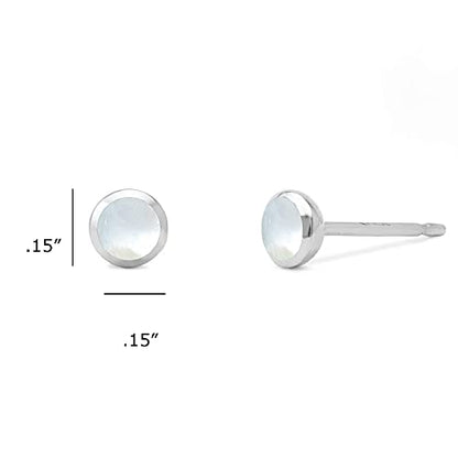 Boma Jewelry Sterling Silver Mini Circle Stud Earrings - color: Mother of Pearl