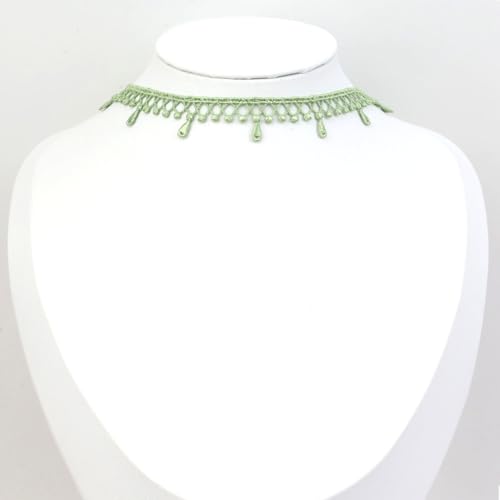 Pink Lace Choker Necklace Set, 10 Pieces - color: Green