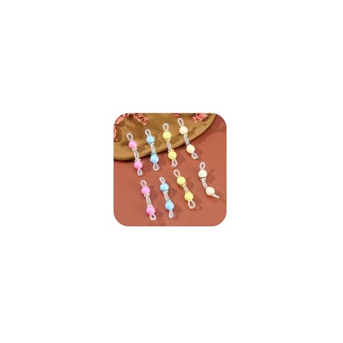 DJCIW 4 Pairs Handmade Fake Nipple Rings,Adjustable Nipple Nooses with 8mm Silicone Multicolor Beads and Barbells,Non-Piercing Faux Nipple Piercing Comfortable Everyday Wear Cute Body Jewelry - color: style1