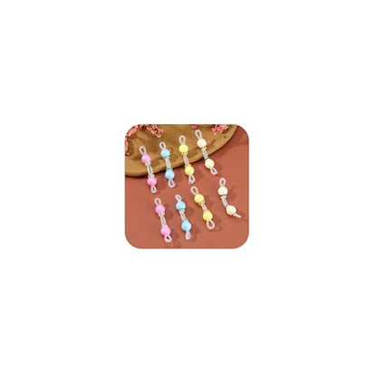 DJCIW 4 Pairs Handmade Fake Nipple Rings,Adjustable Nipple Nooses with 8mm Silicone Multicolor Beads and Barbells,Non-Piercing Faux Nipple Piercing Comfortable Everyday Wear Cute Body Jewelry - color: style1