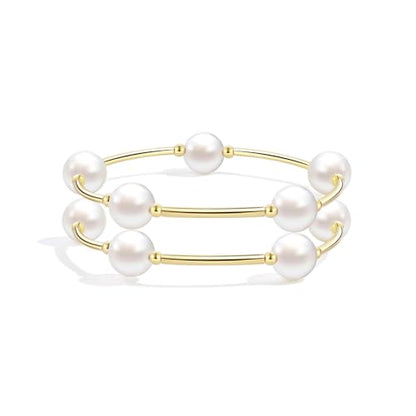 Elegance 11 designs 10mm Crystal White Pearl Blessing Bracelet - style: style-2pcs
