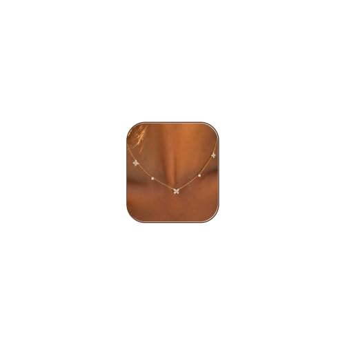 Gold Choker Necklace for Women, Dainty Gold Necklace 14k Gold Plated Simple Coin Butterfly Choker Necklaces for Women Trendy Charm Cute Non Tarnish Gold Necklace Fashion Waterproof Jewelry - color: D-Gold