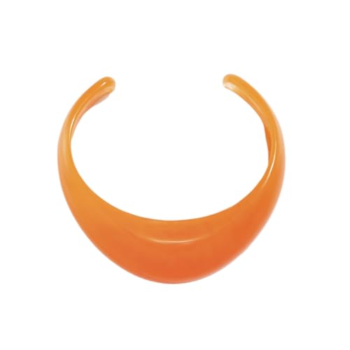 Colorful Acrylic Resin Open Cuff Bracelets Simple Transparent Chunky Thick Bangle Statement Irregular Geometric Resin Wide Wristband Chunky Acetate Wrap Cuff Bracelets - color: Orange