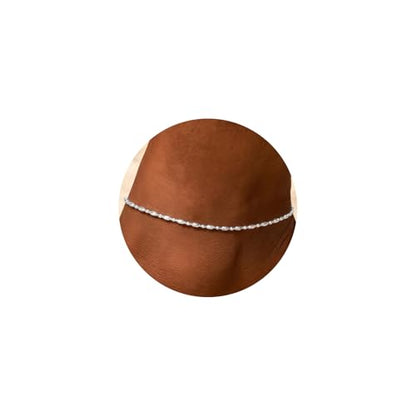 ChicSilver 925 Sterling Silver Ankle Bracelet for Women, Simple Cuban Link/Figaro/Twist Rope Chain Anklets for Beach Party(with Gift Box) - style: 12: Oval and Round Bead