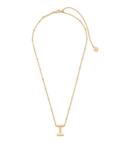 Kendra Scott Letters A-Z Pendant Necklace for Women, Fashion Jewelry, 14k Gold-Plated Brass - color: Letter I